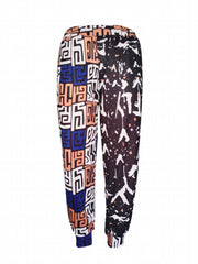  Casual Pants Women's Colorblock Geometric Print Crop Trousers