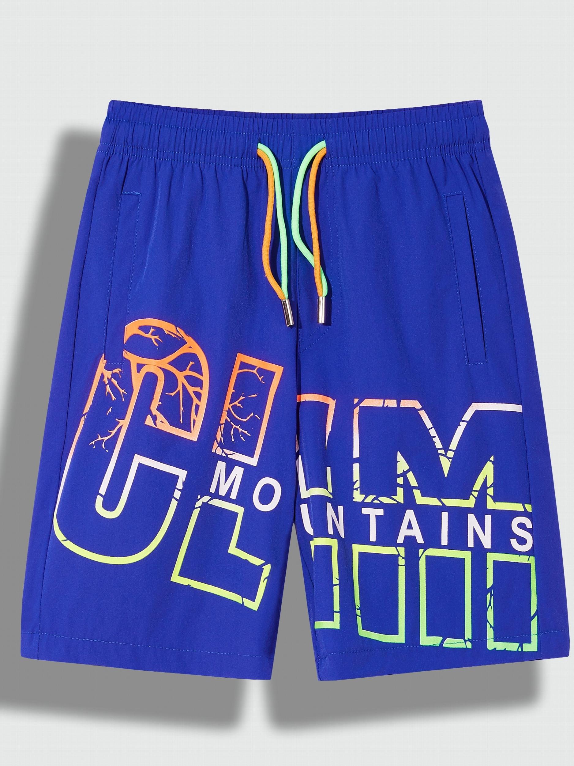 Boys Beach Shorts Quick Dry Drawstring Seaside Shorts