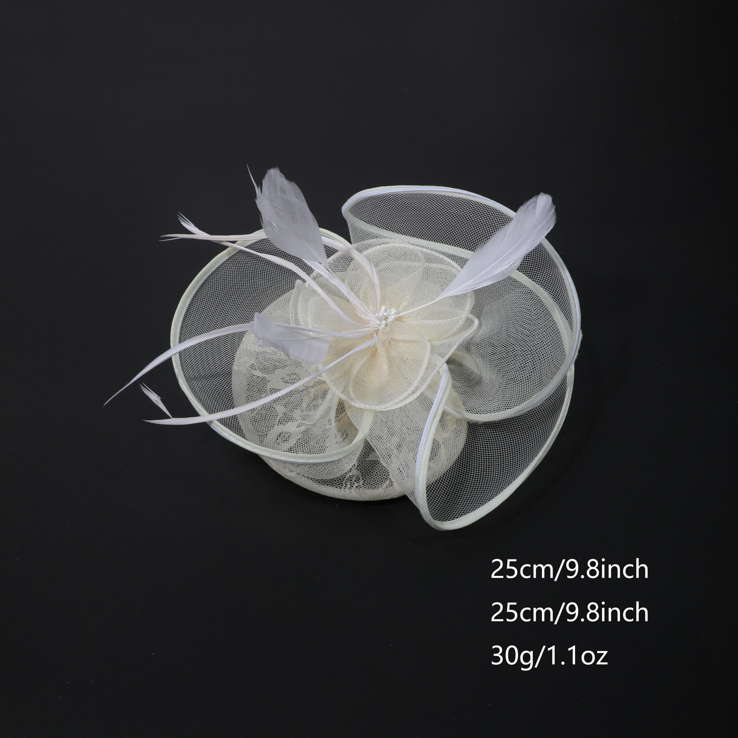 Women's Retro Mesh Flower Feather Clip - Bridal Headdress