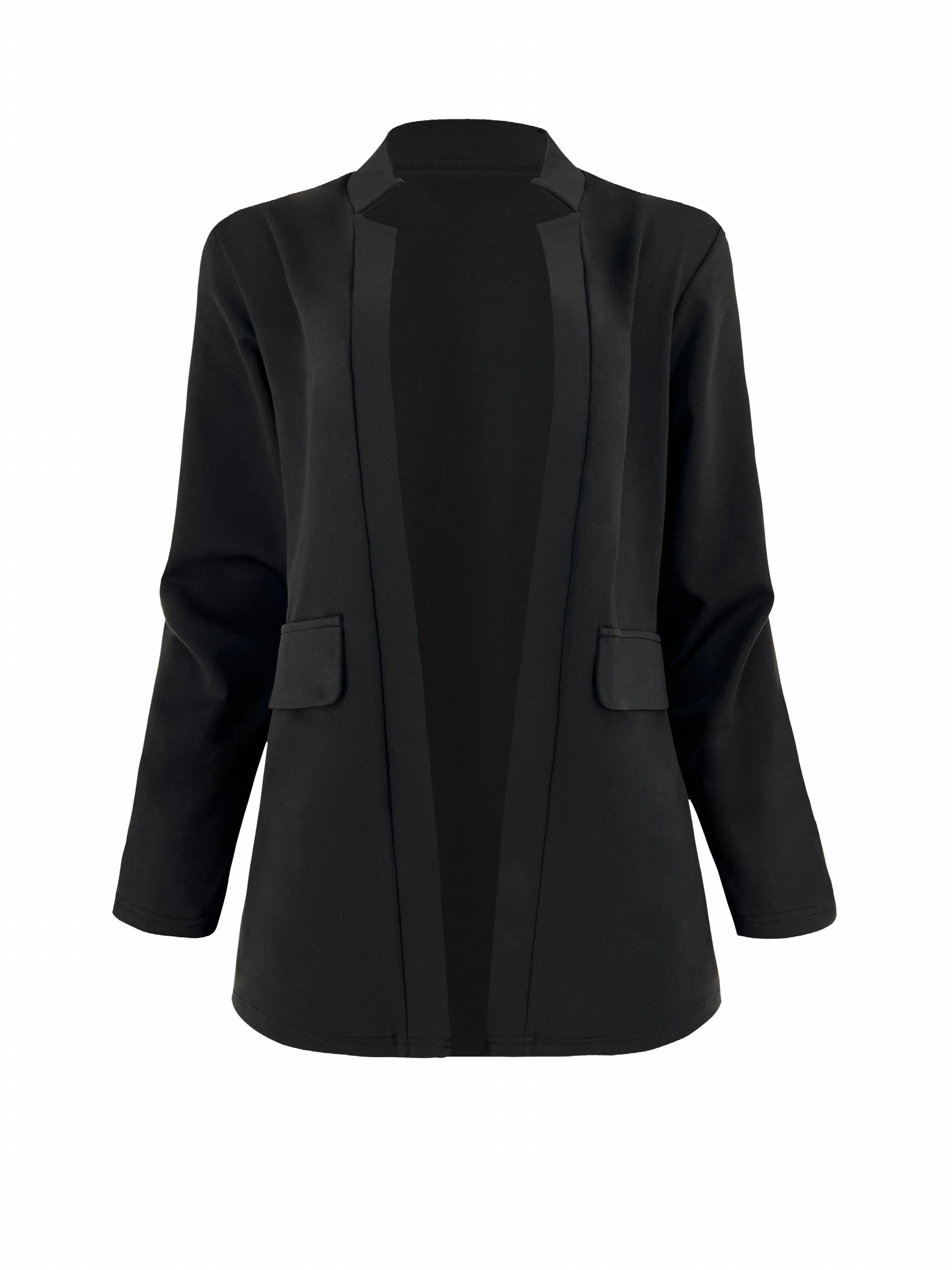  Women's Solid Open Front Blazer