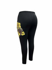  Floral Turtle Print High Rise Leggings