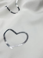  Heart Print Cut Out Round Neck Tank Dress