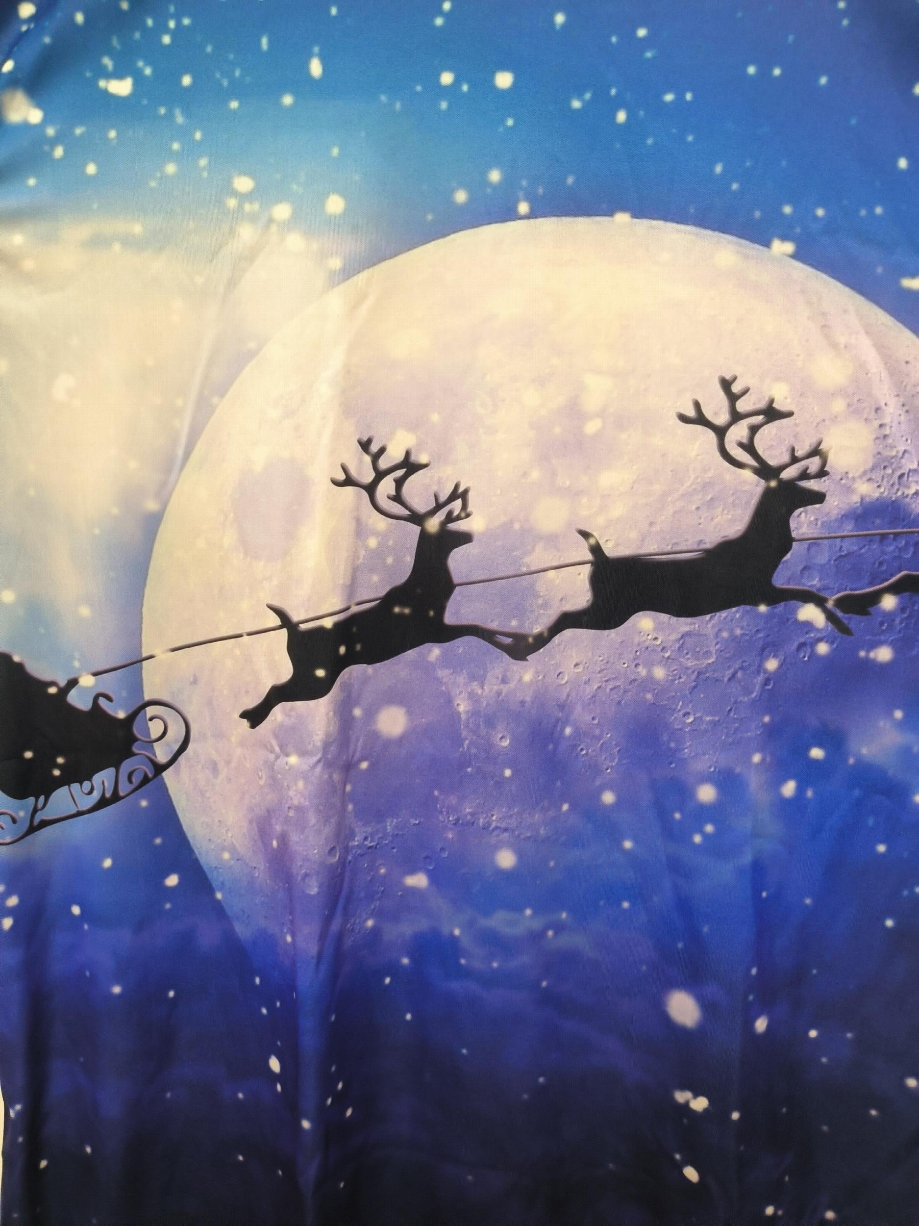 Deer & Snowflake Print Men's Graphic T-shirt for Summer