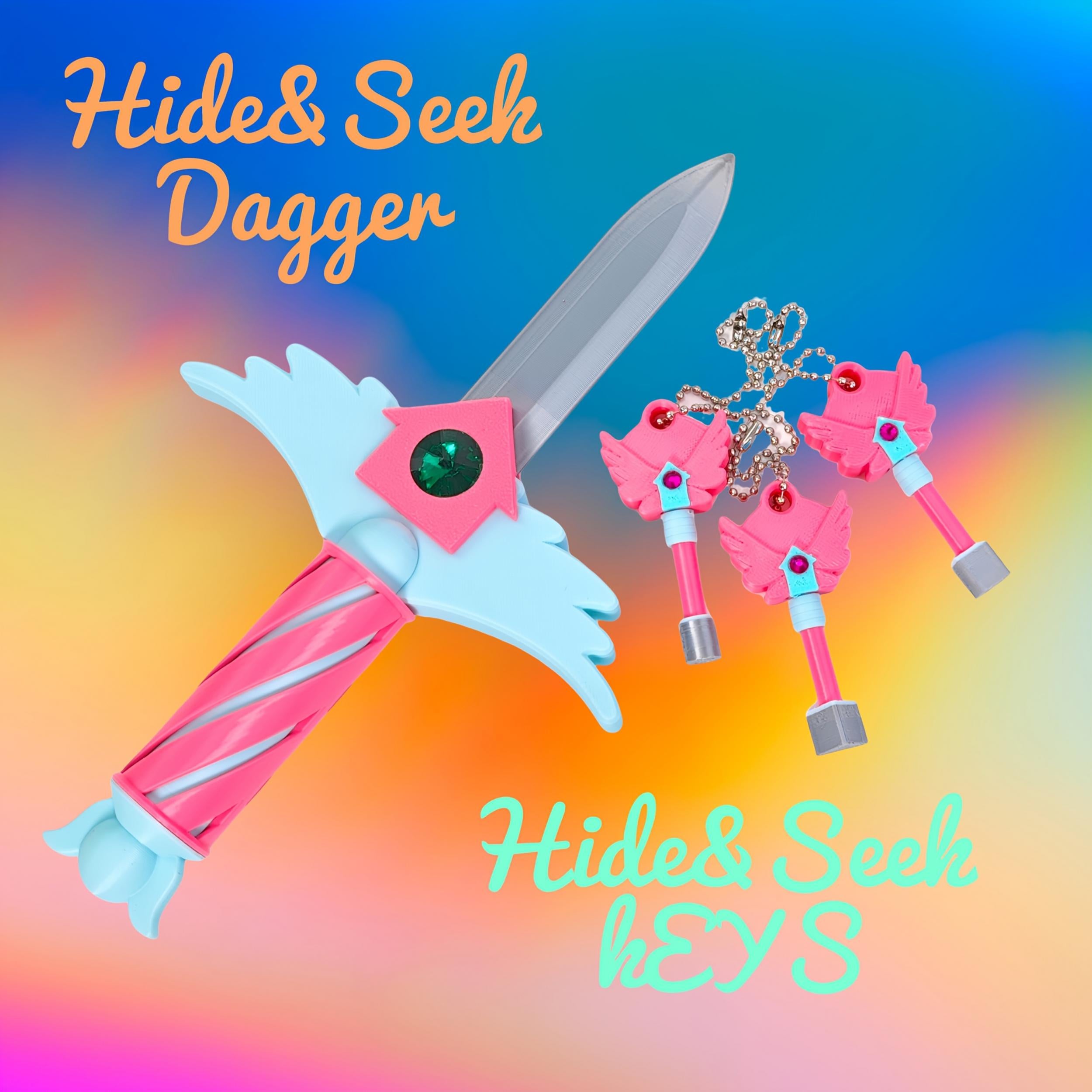 Hide&Seek Dagger Game Accessory Cosplay Keychain Necklace