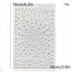 Pearl Sticker Flat Back 3mm for Makeup Nail Art DIY Crafts Scrapbooking