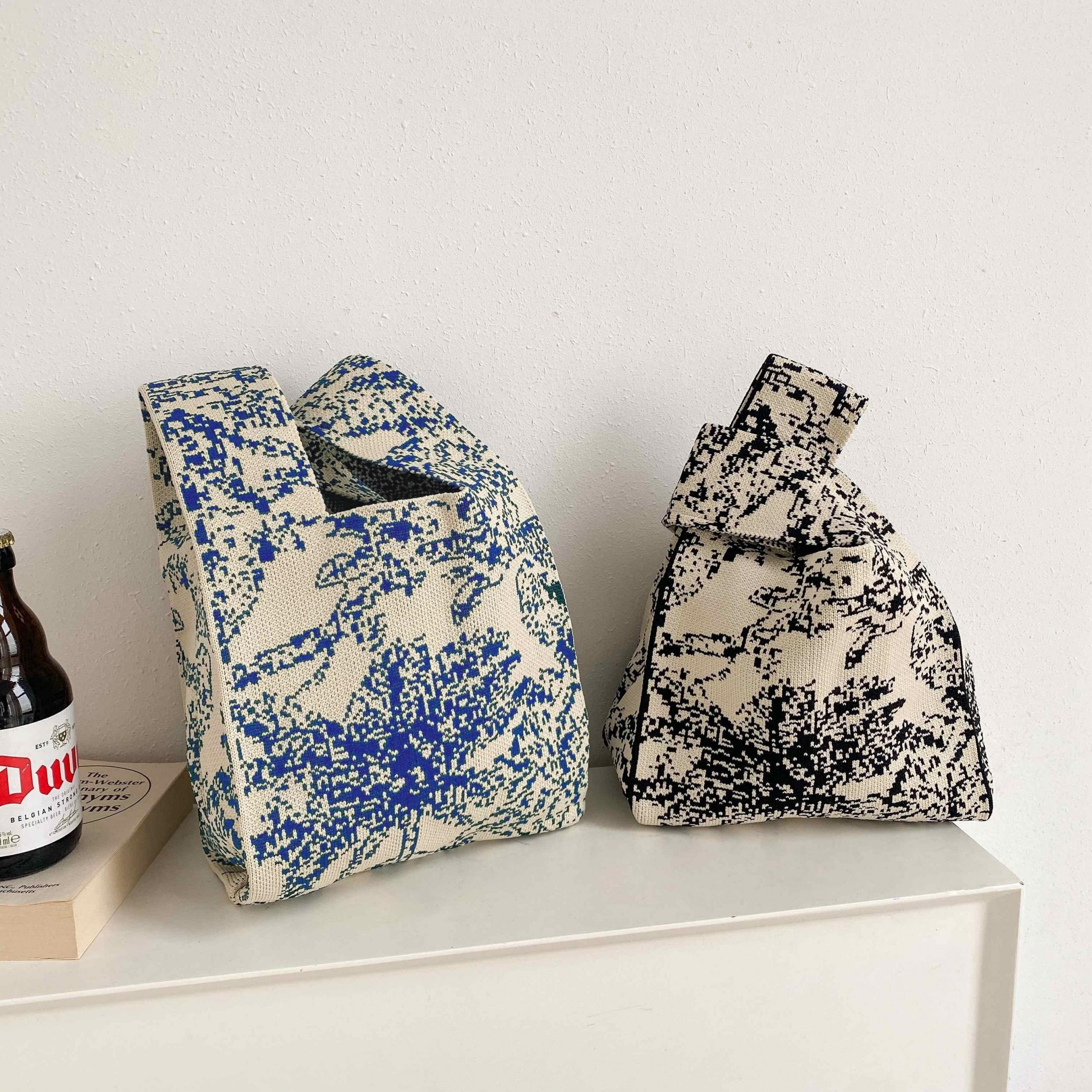 Flower Pattern Tote Handbag Crochet Bag