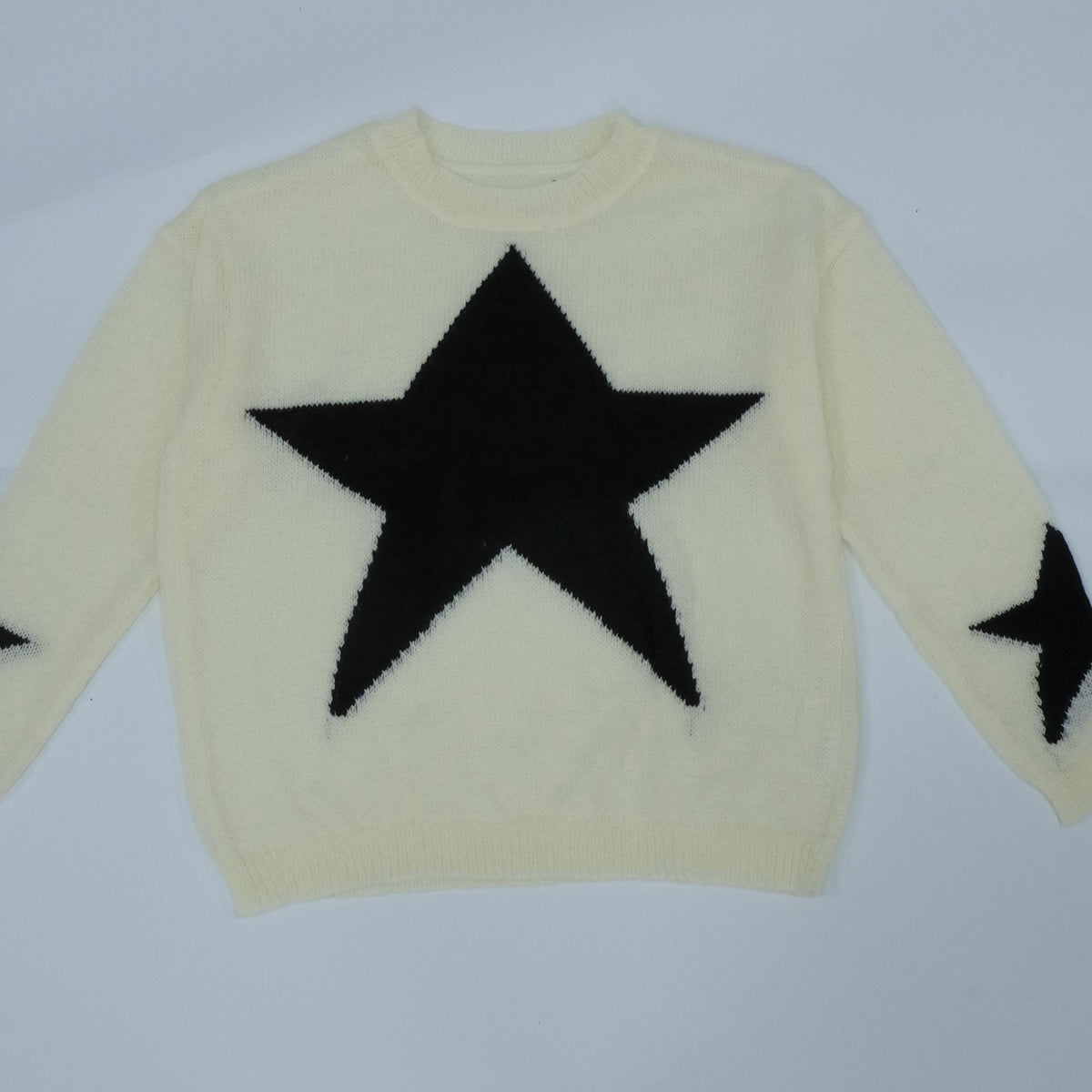Star Pattern Drop Shoulder Sweater Long Sleeve Casual Sweater