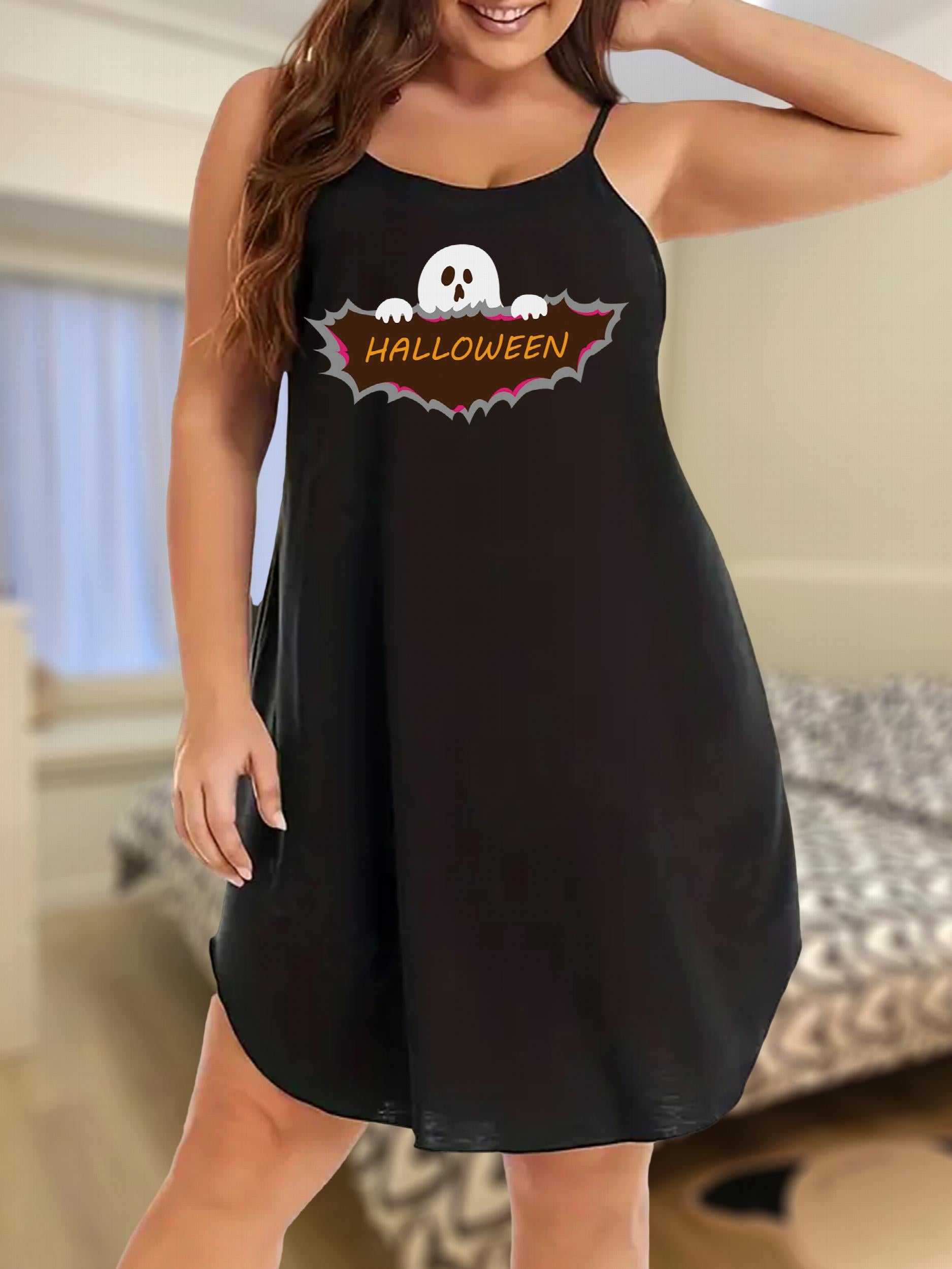  Funny Ghost Print Sleep Dress