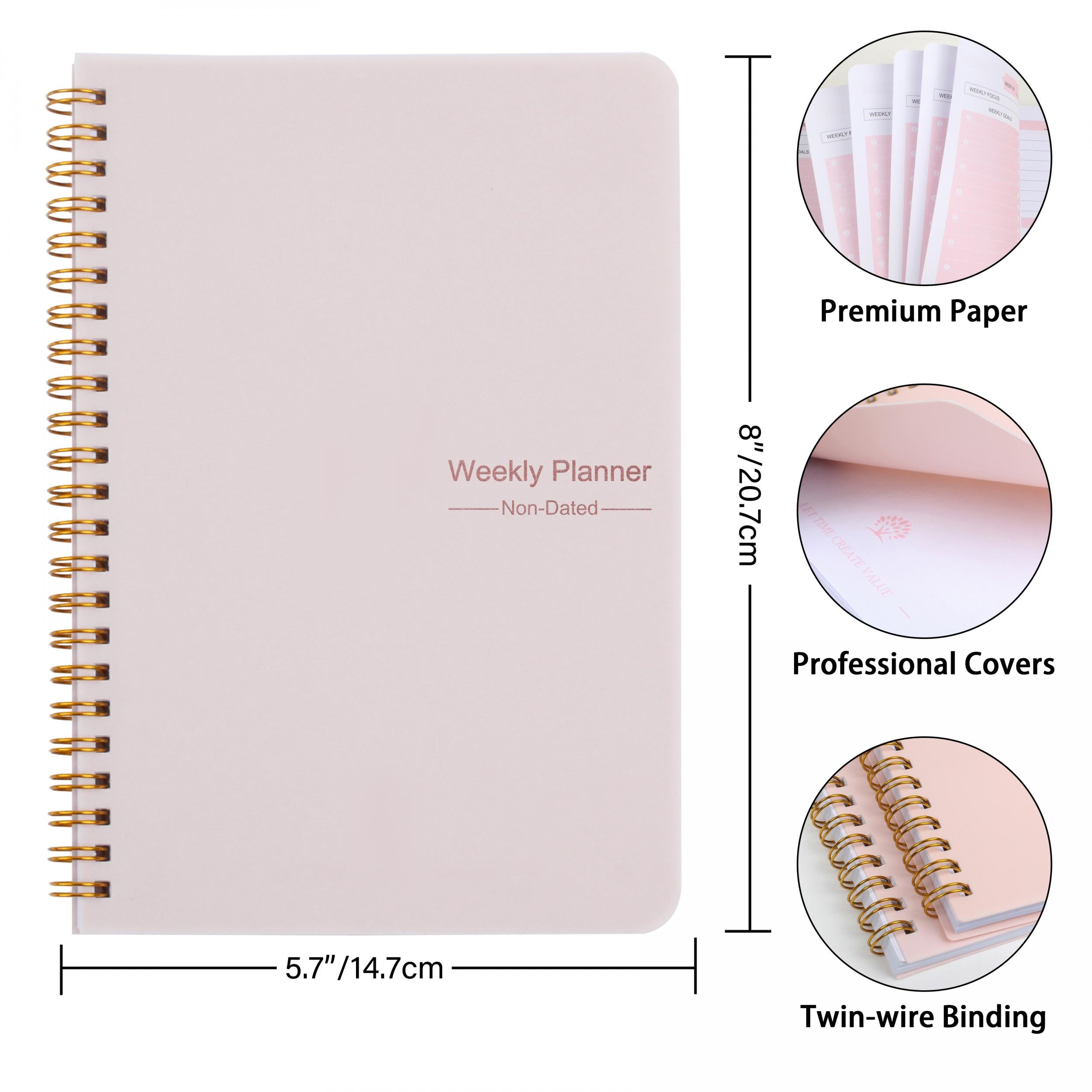 1pc Weekly Planner Notebook Set Undated Planner And Healthy Habit Cultivator