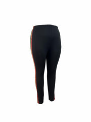  Glitter Stripe Print Stretch Skinny Leggings