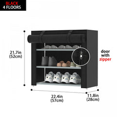 Portable Shoe Rack Foldable Shoe Organizer with Dustproof Cover