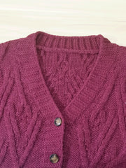  Women's Cable Knit Cardigan with Pockets