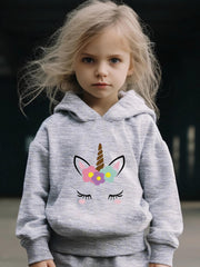 Kid's Unicorn Print Outfit Hoodie & Pants Set