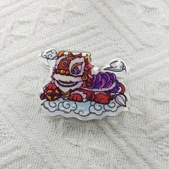 Year Lion Dance Drip Acrylic Clip Chinese Symbol Office Paper Holder Birthday