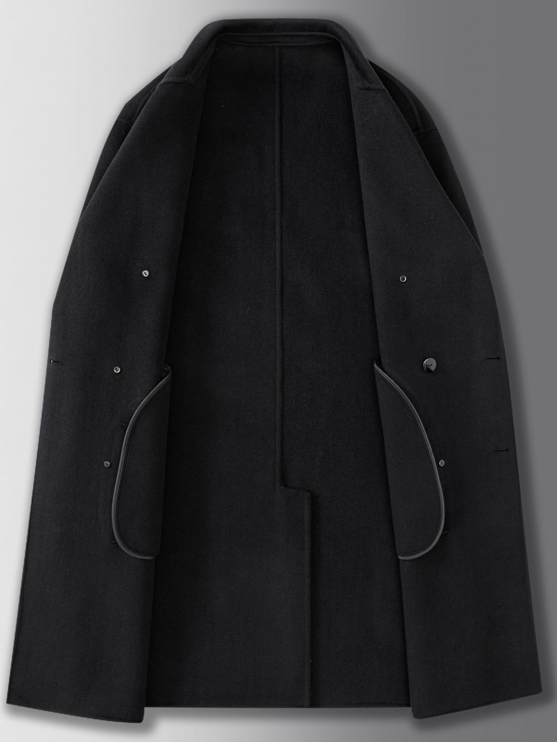 Vintage Style Wool Blend Coat Men's Overcoat for Fall Winter