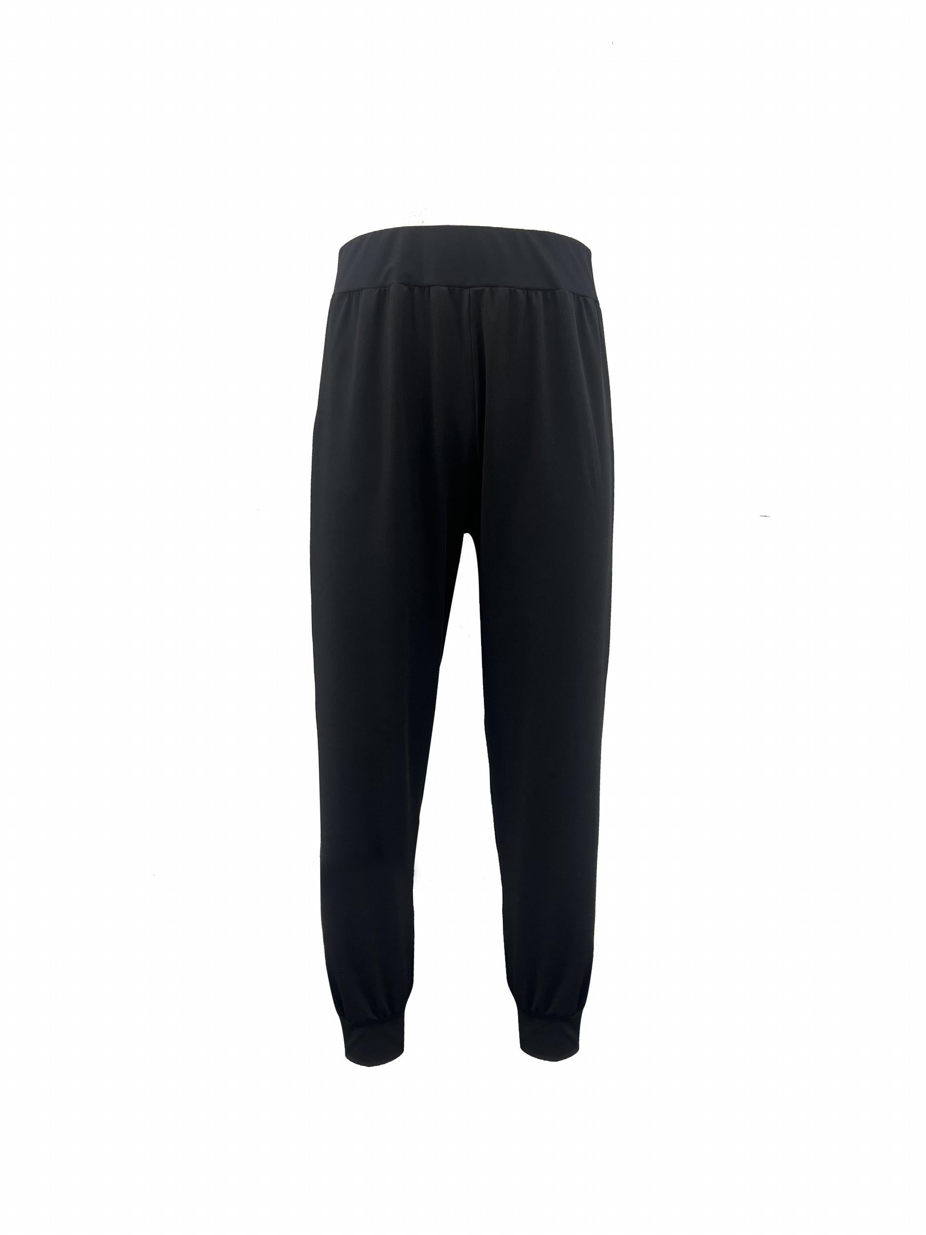  Solid Mesh High Stretch Tapered Leg Trousers