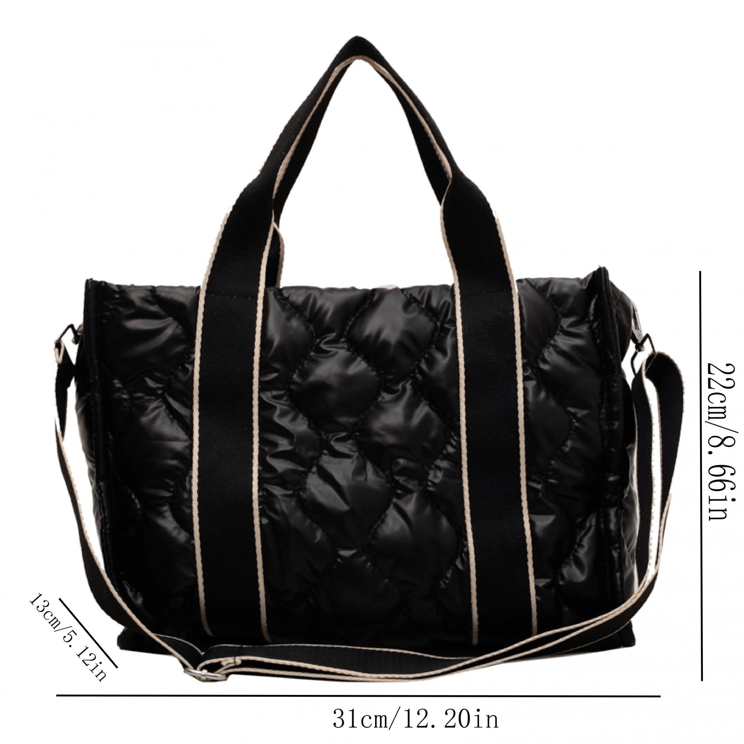 Puffer Quilted Tote Bag Crossbody Winter Shoulder Bag