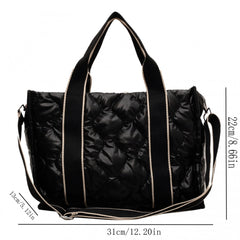 Puffer Quilted Tote Bag Crossbody Winter Shoulder Bag