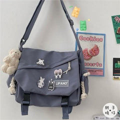 Anime Cartoon Shoulder Bag for School Teens Canvas Hip Hop