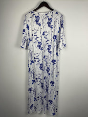  Floral Print V Neck Maxi Dress