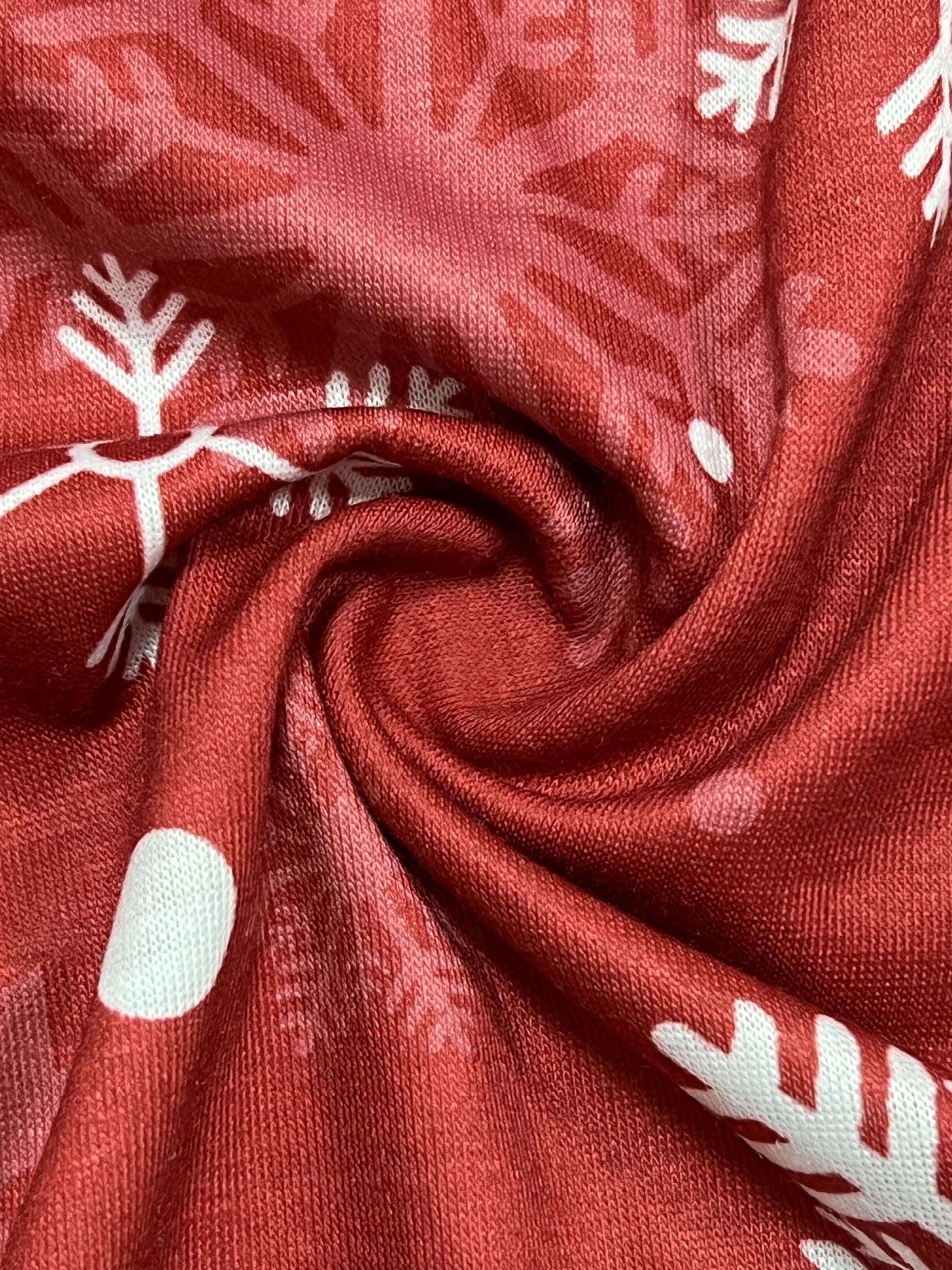 Women's Plus Santa & Reindeer Print High Rise Wide Leg Pants