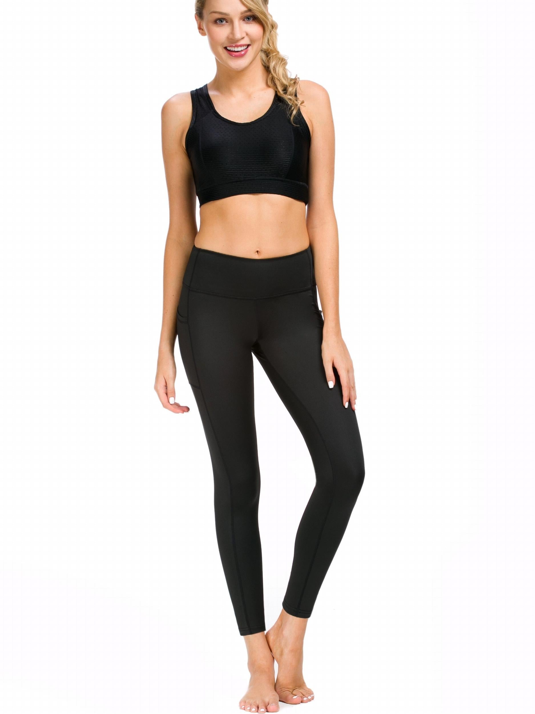 Side Pockets Cropped Yoga Leggings High Elastic Sports Fitness Pants
