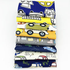 8pcs Car Cartoon Printed Fabric Sheets DIY Doll Patchwork