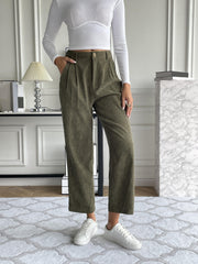  Corduroy High Rise Straight Leg Pants