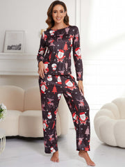 Christmas Lounge Set Long Sleeve Top & Pants Women's Loungewear