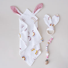 Soothing Towel Doll & Rabbit Ear Sleeping Companion Gift Set for Babies