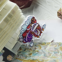 Year Lion Dance Drip Acrylic Clip Chinese Symbol Office Paper Holder Birthday