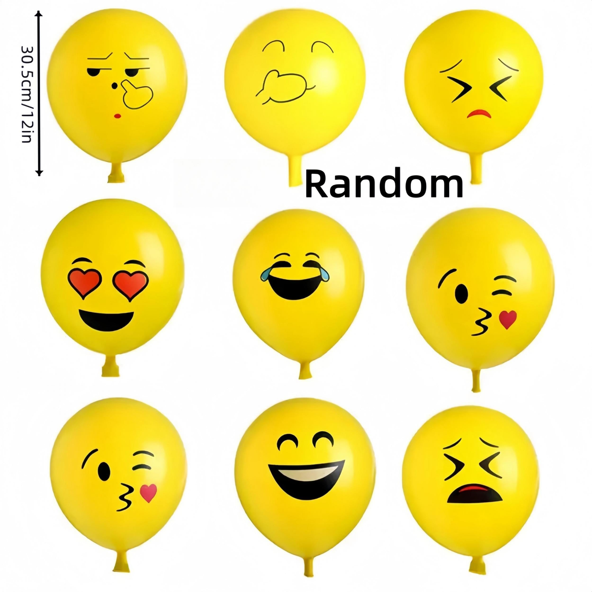 12pcs 30 Yellow Face Latex Balloons for Birthdays & Celebrations