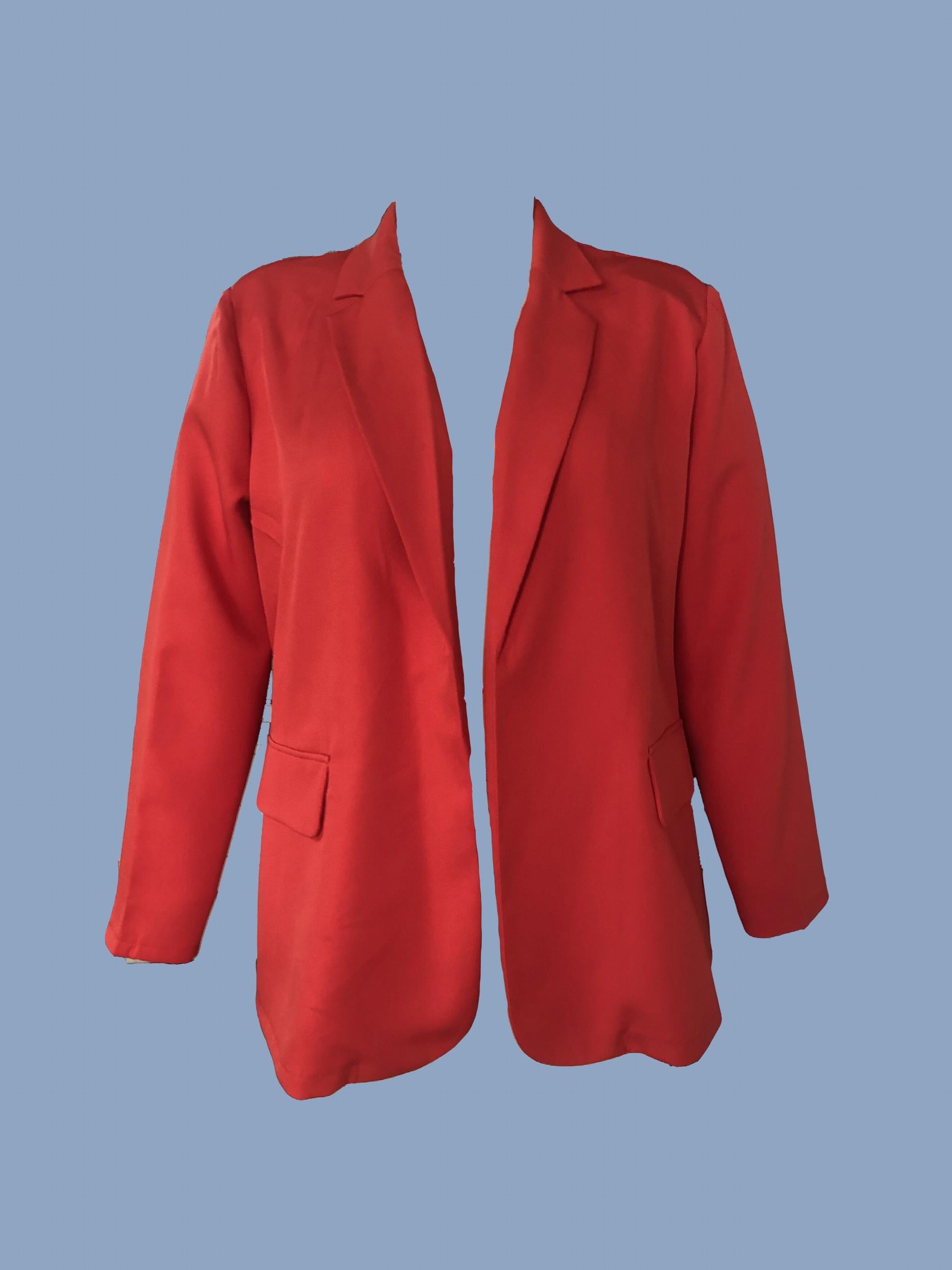  Basic Blazer Solid Long Sleeve Lapel Collar Workwear Blazer
