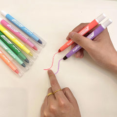8pcs Neon Gel Highlighter Pens No Bleed No Smear