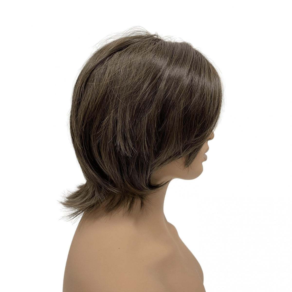 25 4 Cm Mixed Side Part Short Hair Wig for Women