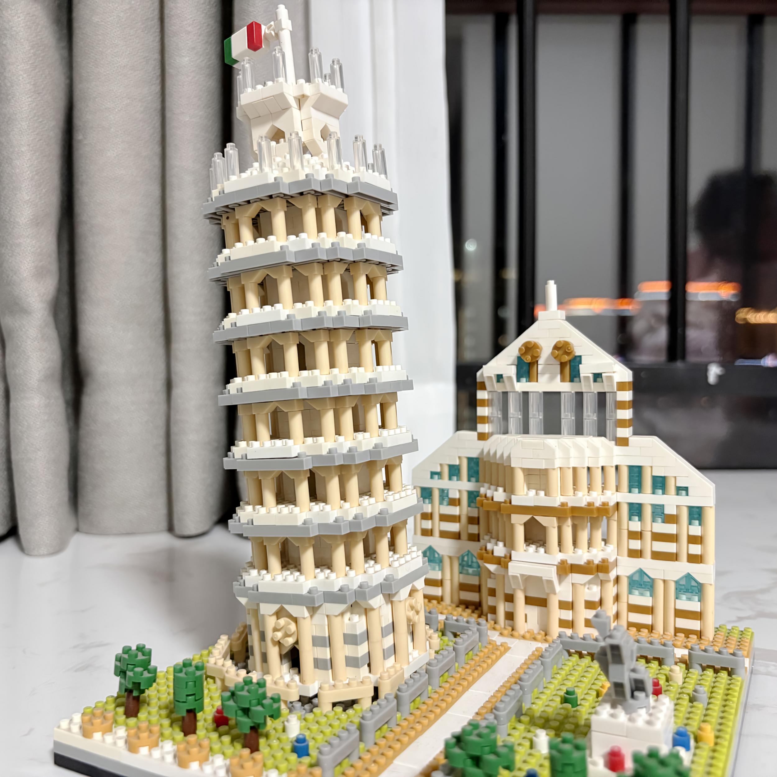 1649pcs Leaning Tower of Pisa Building Block Model 3D Puzzle Toy