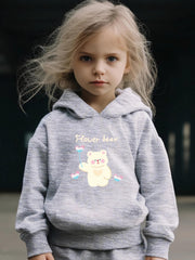 Flower Bear 2pc Set Girls Casual Activewear Set For Spring Fall Sports