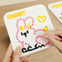 6pcs Children's Sewing Board DIY Weaving Educational Materials