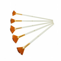 5pcs Fan-shaped Brush Set Nylon Hair Art Painting Watercolor Acrylic Brush