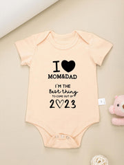 Baby I Love MOM&DAD Romper Short Sleeve Cotton Bodysuit