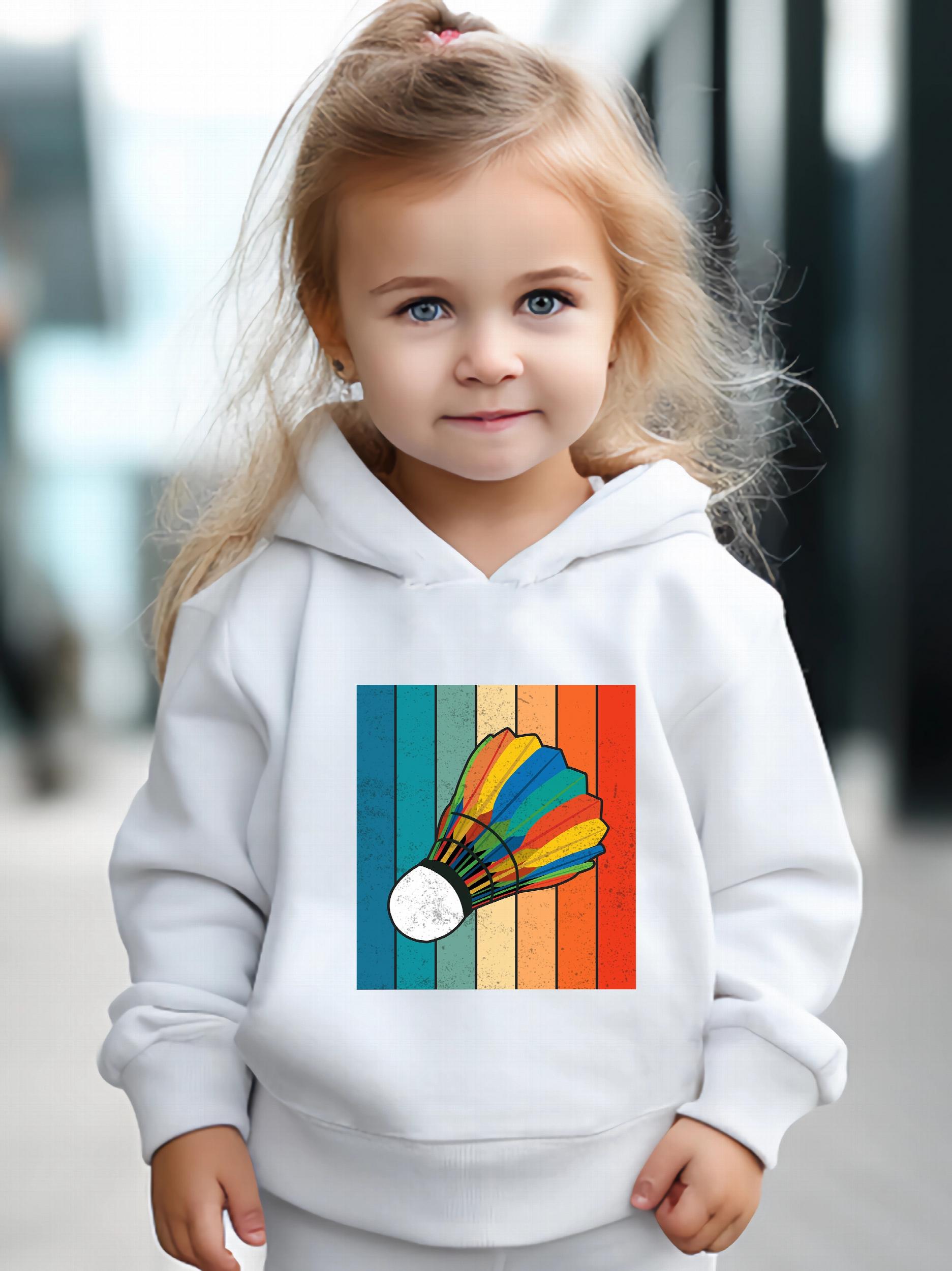 Badminton Print Girls Hoodies Jogger Set Sports Outfits