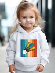 Badminton Print Girls Hoodies Jogger Set Sports Outfits