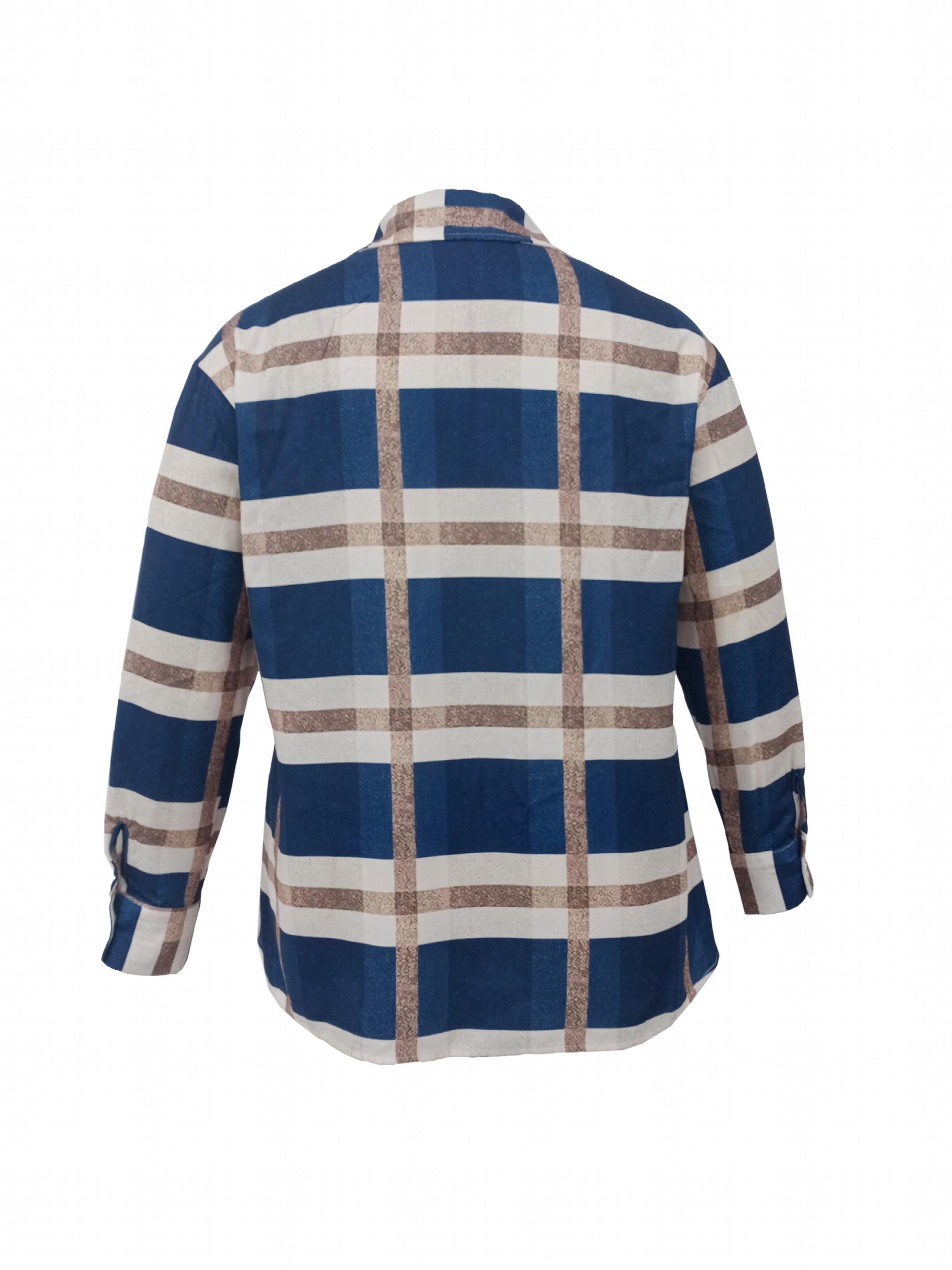  Plaid Print Button Up Long Sleeve Blouse