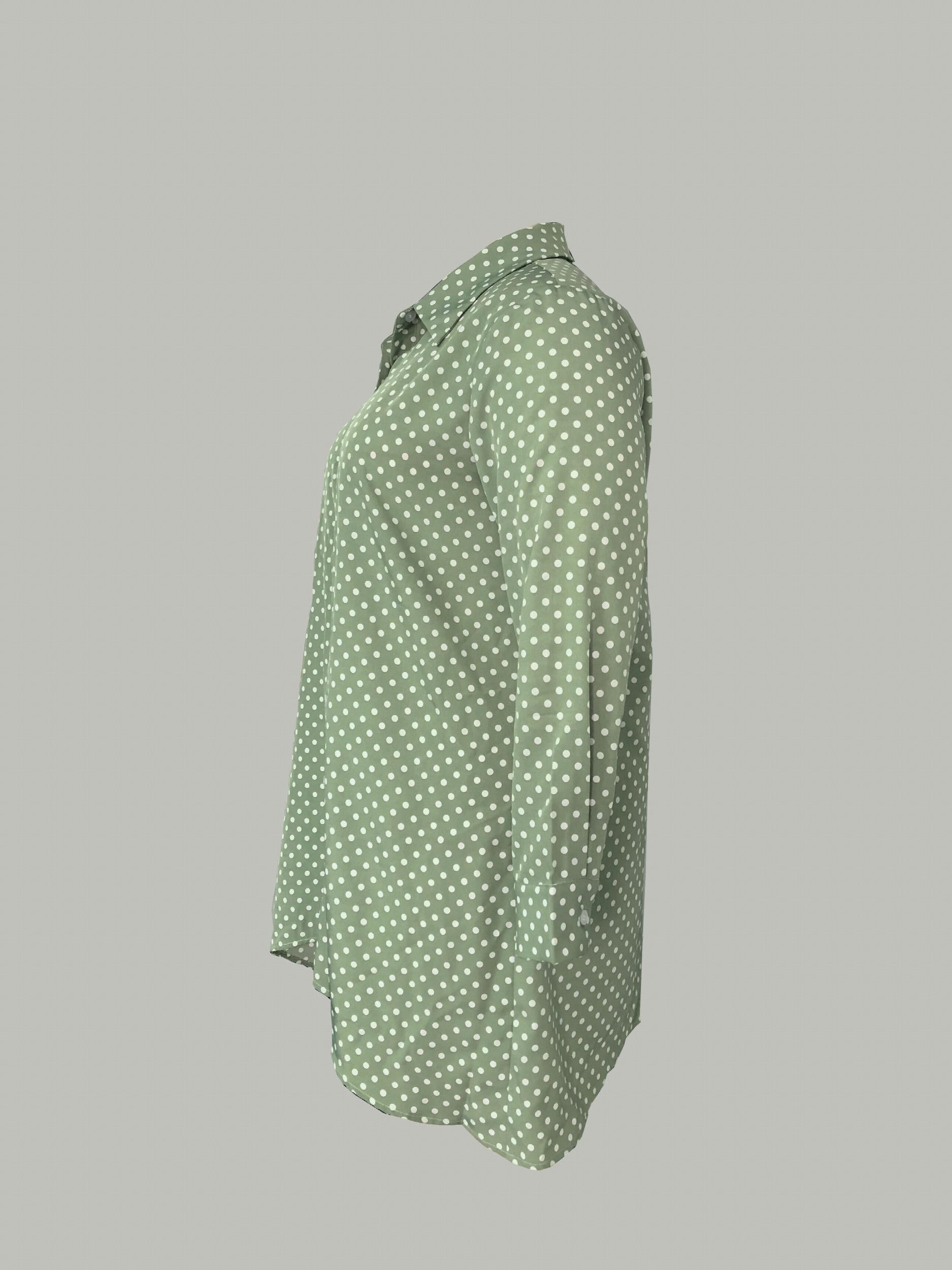  Polka Dot Long Sleeve Blouse