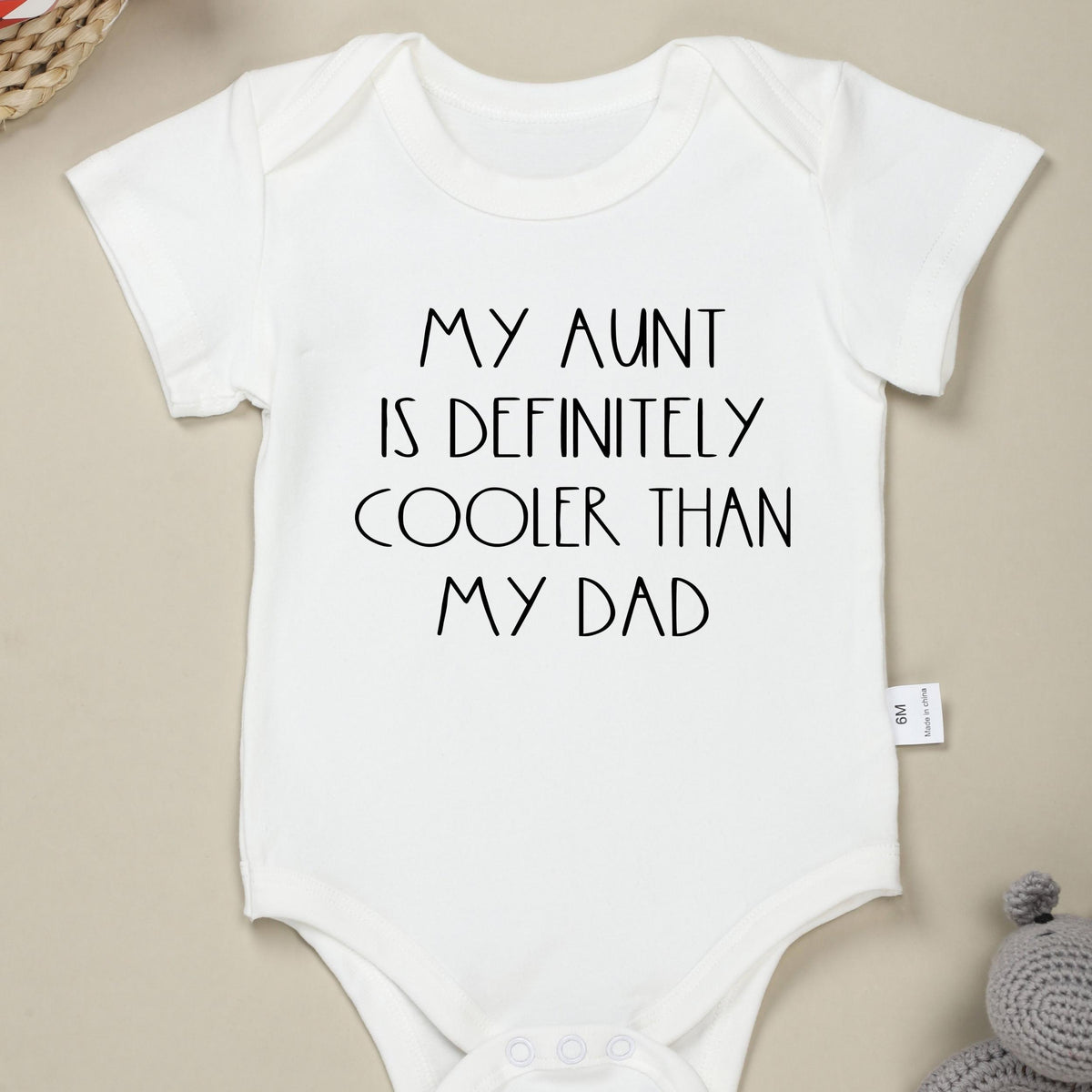 Baby Girls Casual My Aunt Is Definitely Cooler Than My Dad Short Sleeve Onesie