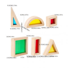 Rainbow Wooden Building Blocks Educational Puzzle Toy for Youngsters