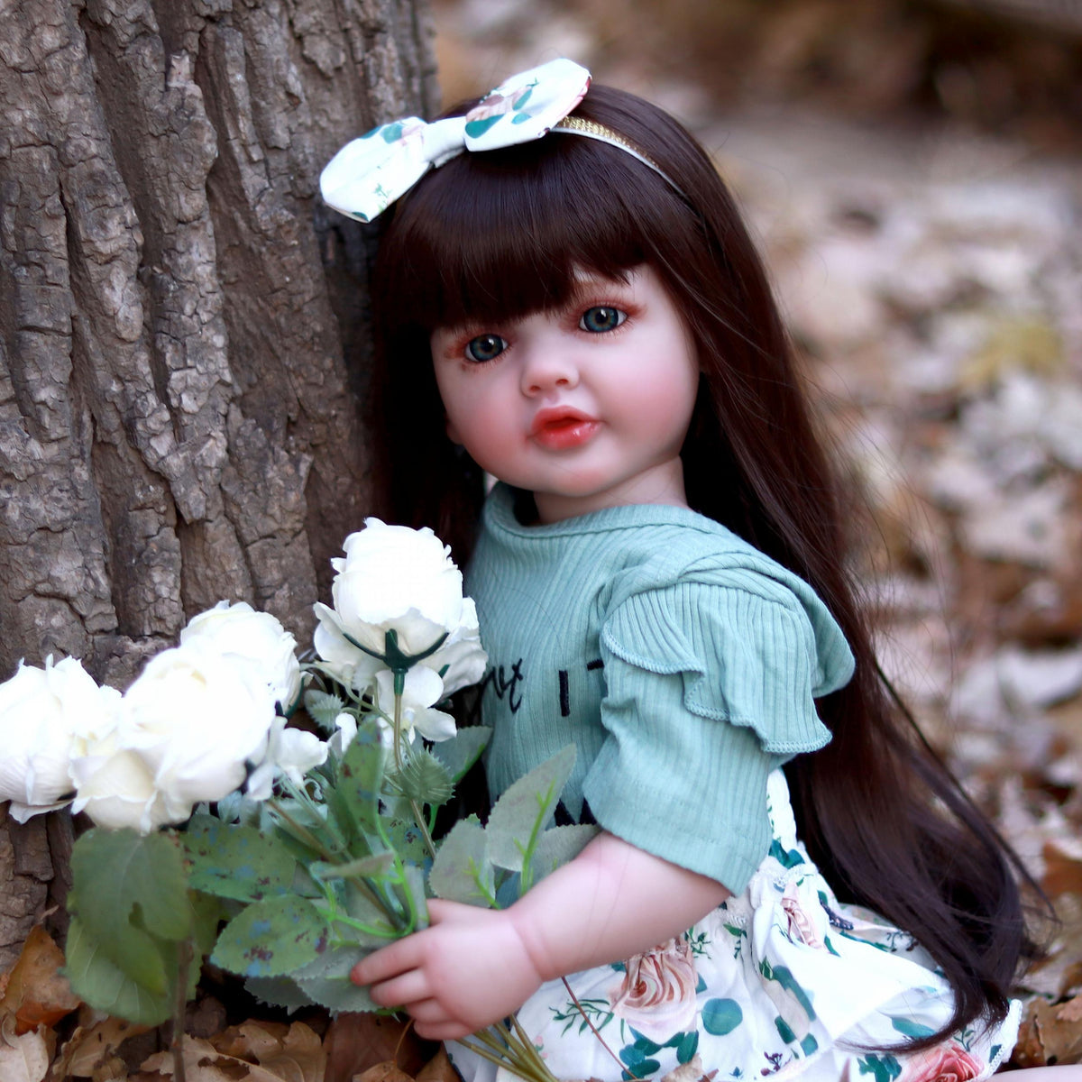 22in Realistic Full Body Silicone Long Hair Reborn Doll