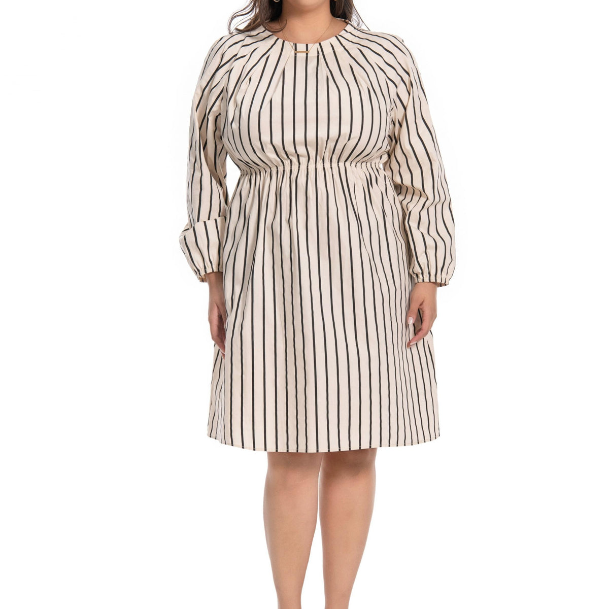  Casual Stripe Long Sleeve Dress