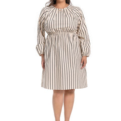  Casual Stripe Long Sleeve Dress