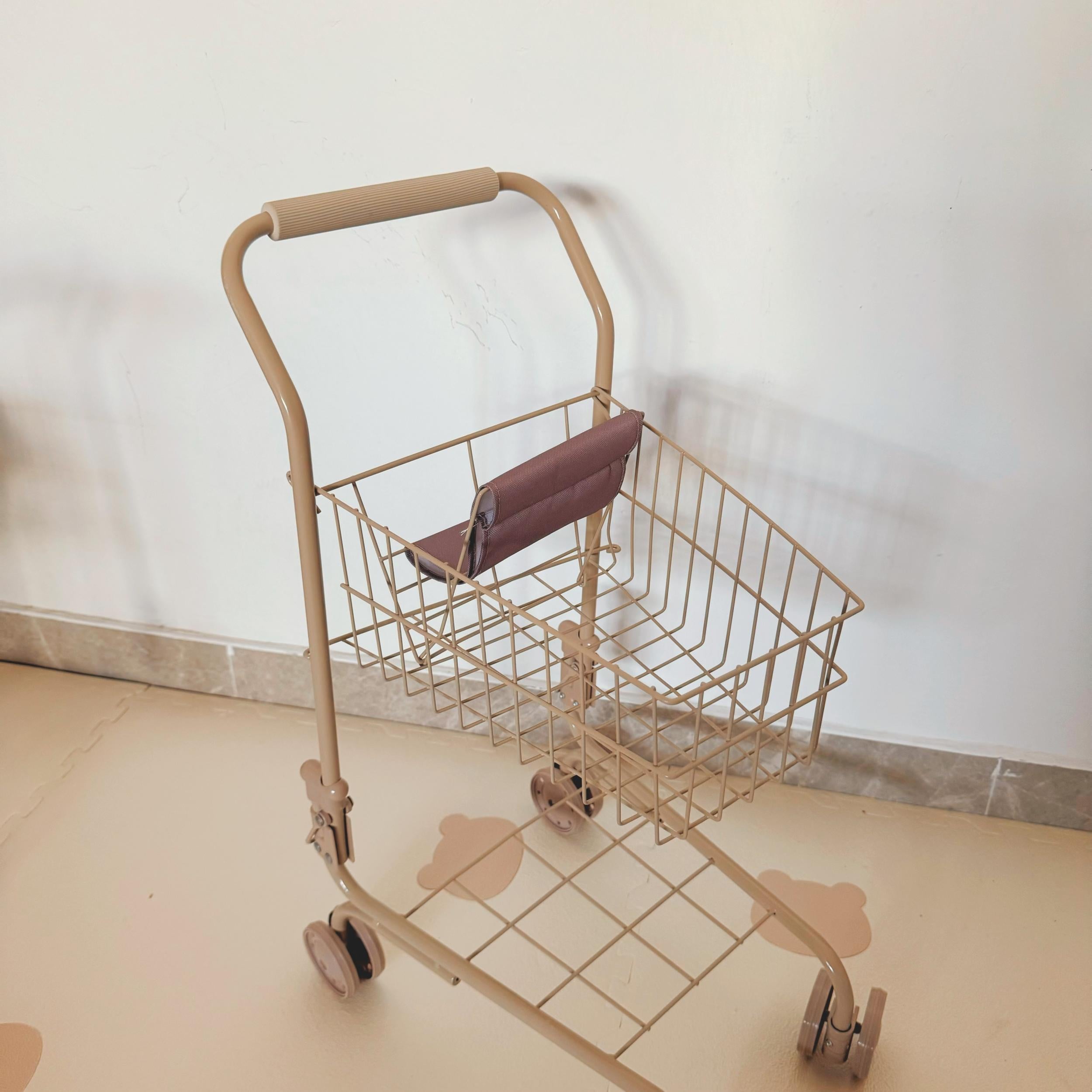 Doll Stroller with Storage Bag Toy for Dolls Shopping Cart Play House Toy